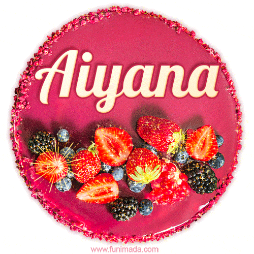 Happy Birthday Cake with Name Aiyana - Free Download