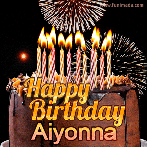Chocolate Happy Birthday Cake for Aiyonna (GIF)