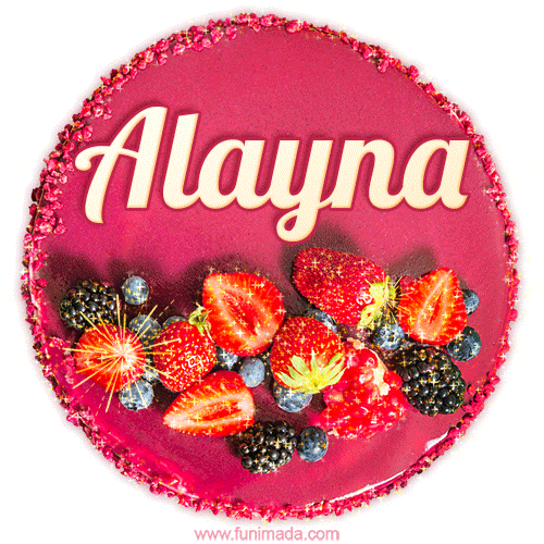 Happy Birthday Cake with Name Alayna - Free Download