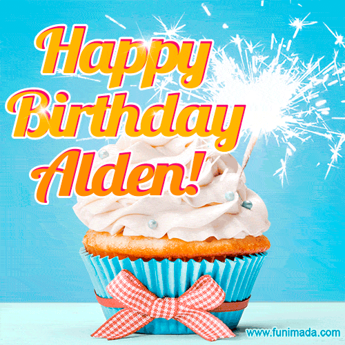 Happy Birthday, Alden! Elegant cupcake with a sparkler.