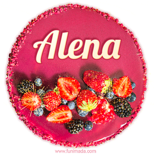 Happy Birthday Cake with Name Alena - Free Download