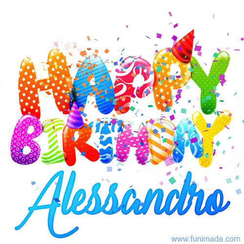 Happy Birthday Alessandro - Creative Personalized GIF With Name