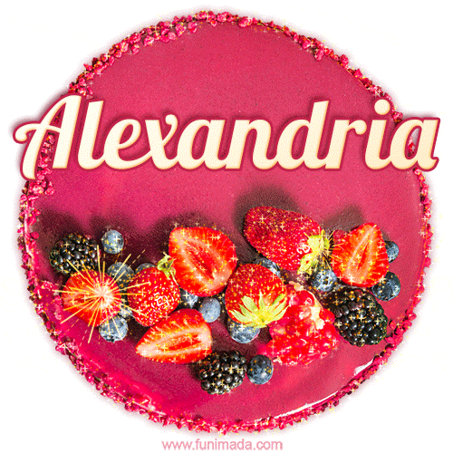 Happy Birthday Cake with Name Alexandria - Free Download