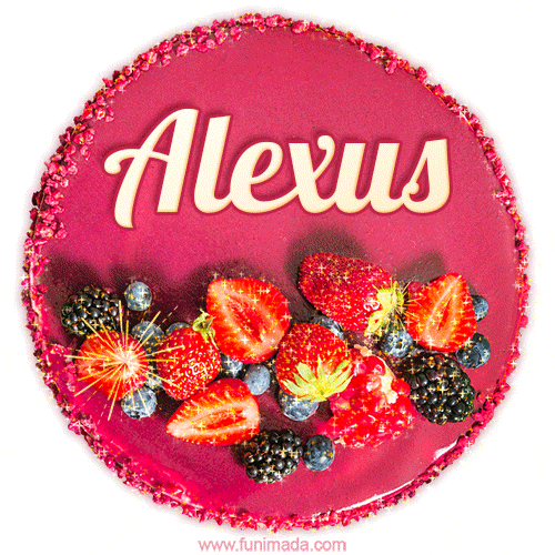 Happy Birthday Cake with Name Alexus - Free Download