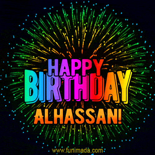 New Bursting with Colors Happy Birthday Alhassan GIF and Video with Music