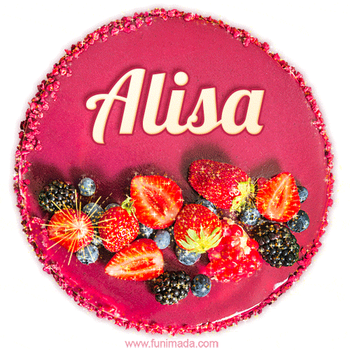 Happy Birthday Cake with Name Alisa - Free Download