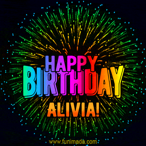 New Bursting with Colors Happy Birthday Alivia GIF and Video with Music