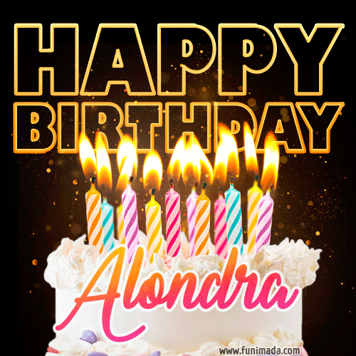 Alondra - Animated Happy Birthday Cake GIF Image for WhatsApp