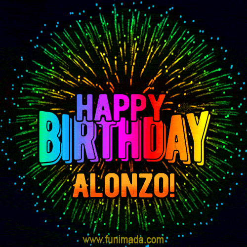 New Bursting with Colors Happy Birthday Alonzo GIF and Video with Music