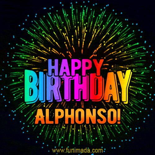 New Bursting with Colors Happy Birthday Alphonso GIF and Video with Music