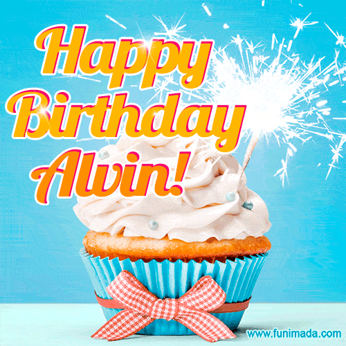Happy Birthday, Alvin! Elegant cupcake with a sparkler.