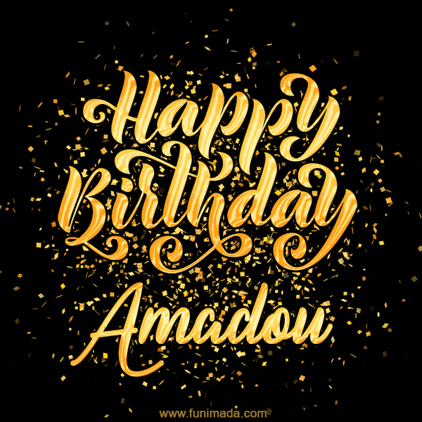 Happy Birthday Card for Amadou - Download GIF and Send for Free