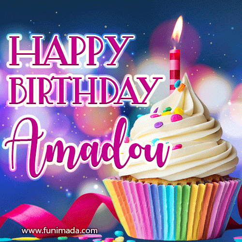 Happy Birthday Amadou - Lovely Animated GIF