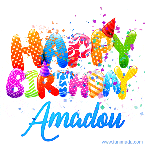 Happy Birthday Amadou - Creative Personalized GIF With Name