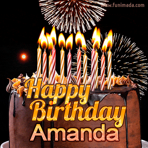 Chocolate Happy Birthday Cake for Amanda (GIF)