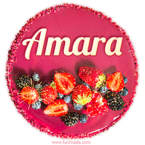 Happy Birthday Cake with Name Amara - Free Download