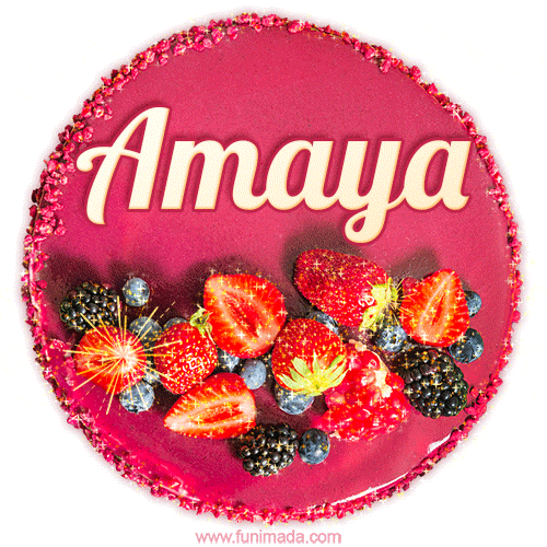Happy Birthday Cake with Name Amaya - Free Download