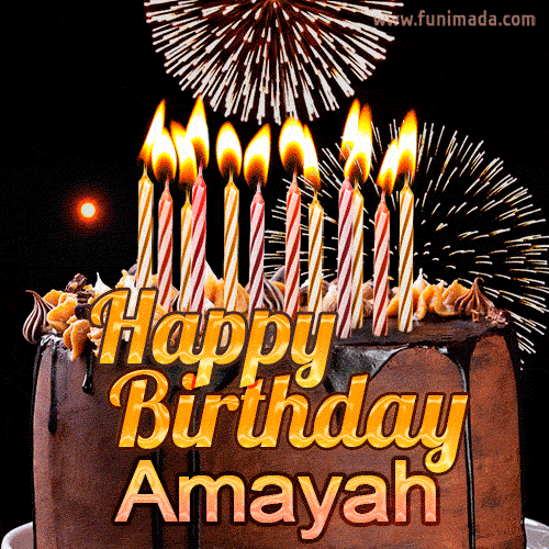 Chocolate Happy Birthday Cake for Amayah (GIF)