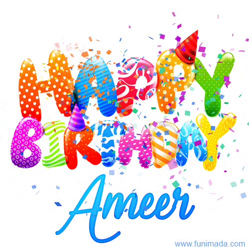 Happy Birthday Ameer - Creative Personalized GIF With Name