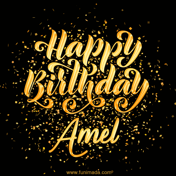 Happy Birthday Card for Amel - Download GIF and Send for Free