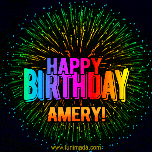 New Bursting with Colors Happy Birthday Amery GIF and Video with Music