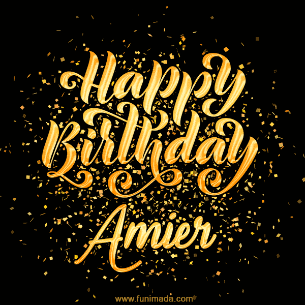 Happy Birthday Card for Amier - Download GIF and Send for Free