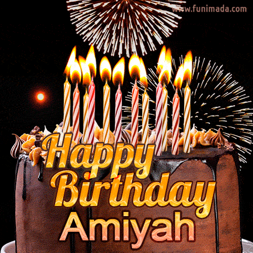 Chocolate Happy Birthday Cake for Amiyah (GIF)