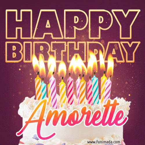 Amorette - Animated Happy Birthday Cake GIF Image for WhatsApp