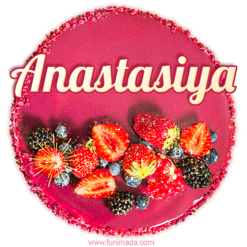Happy Birthday Cake with Name Anastasiya - Free Download
