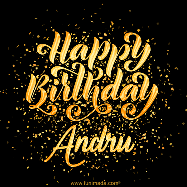 Happy Birthday Card for Andru - Download GIF and Send for Free