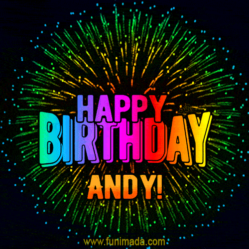 New Bursting with Colors Happy Birthday Andy GIF and Video with Music