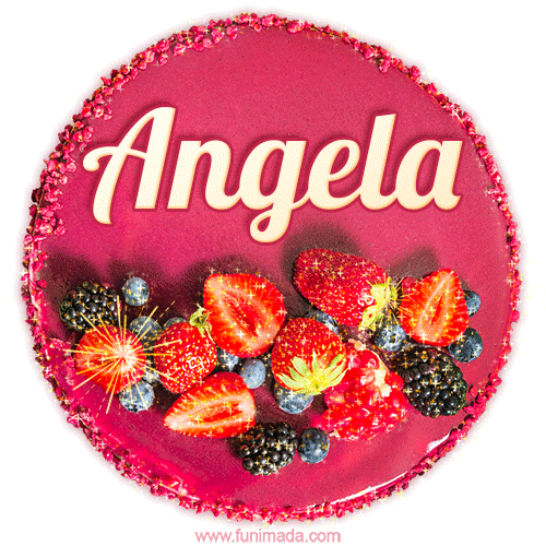 Happy Birthday Cake with Name Angela - Free Download