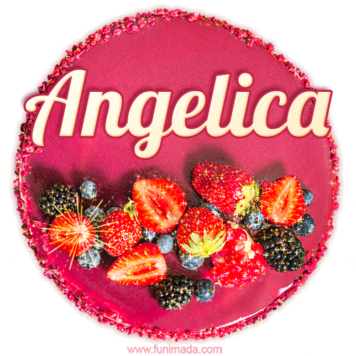 Happy Birthday Cake with Name Angelica - Free Download