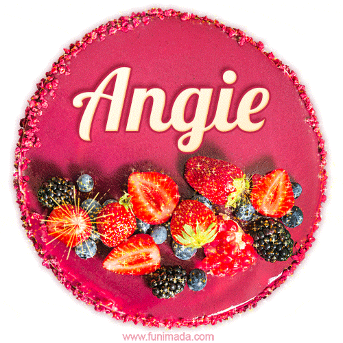 Happy Birthday Cake with Name Angie - Free Download