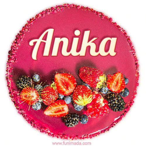 Happy Birthday Cake with Name Anika - Free Download