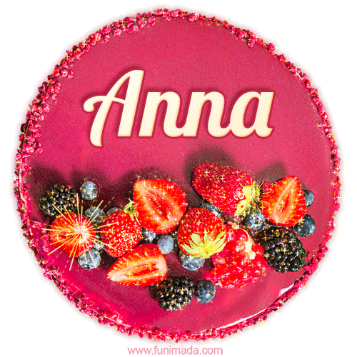 Happy Birthday Cake with Name Anna - Free Download