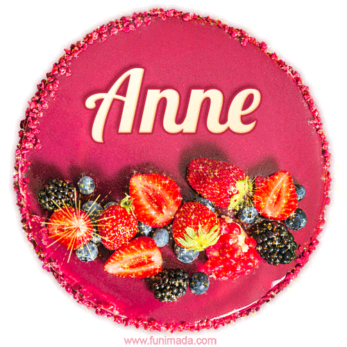 Happy Birthday Cake with Name Anne - Free Download