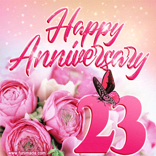 Happy 23rd Anniversary GIF - Amazing Flowers and Glitter