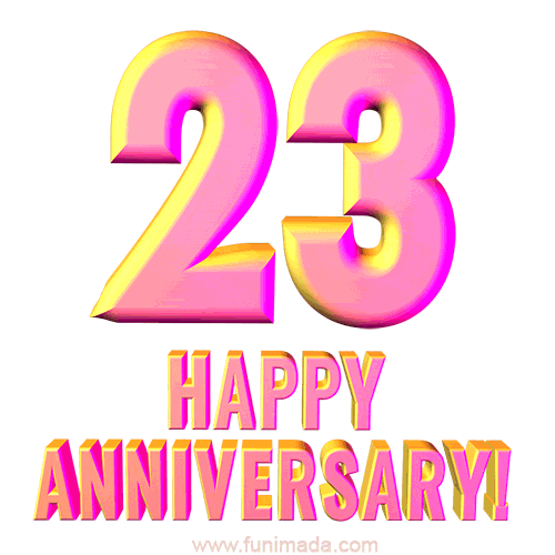 Happy 23rd Anniversary 3D Text Animated GIF