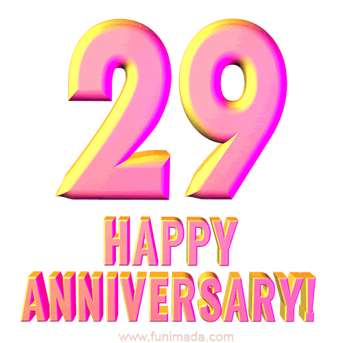 Happy 29th Anniversary 3D Text Animated GIF