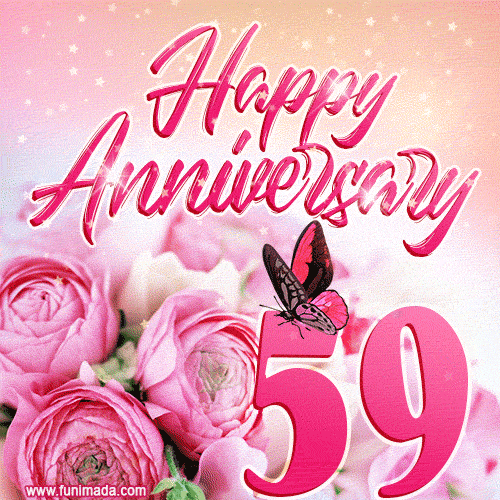 Happy 59th Anniversary GIF - Amazing Flowers and Glitter