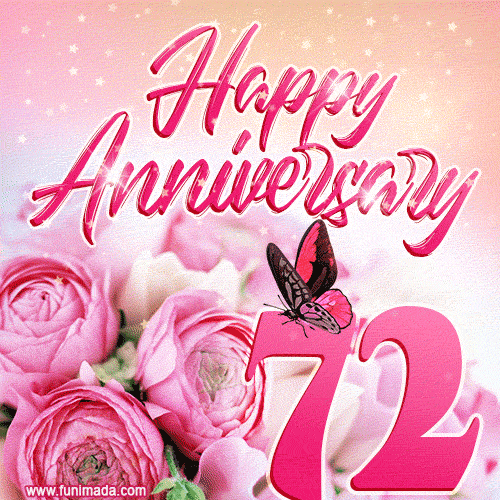 Happy 72nd Anniversary GIF - Amazing Flowers and Glitter