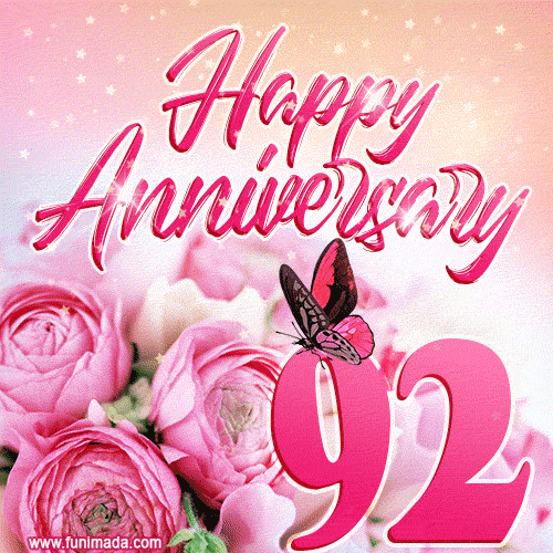 Happy 92nd Anniversary GIF - Amazing Flowers and Glitter