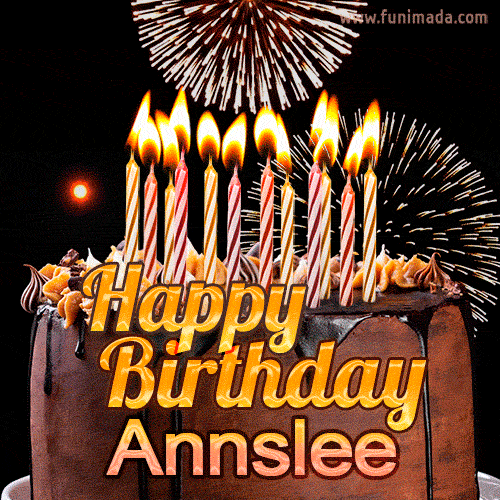 Chocolate Happy Birthday Cake for Annslee (GIF)