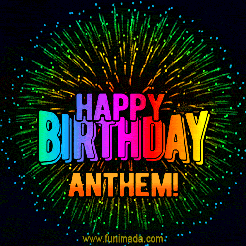New Bursting with Colors Happy Birthday Anthem GIF and Video with Music