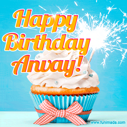 Happy Birthday, Anvay! Elegant cupcake with a sparkler.
