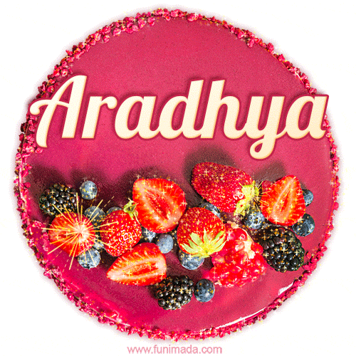 Happy Birthday Cake with Name Aradhya - Free Download