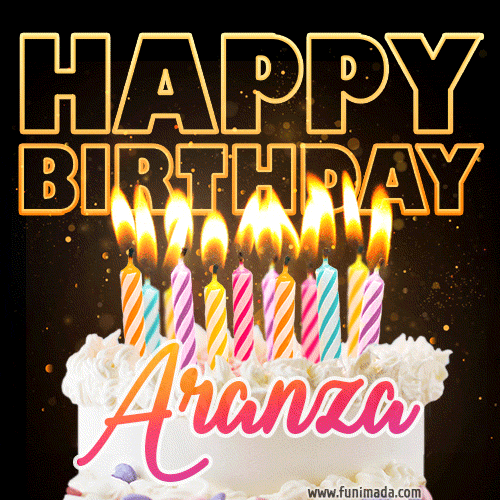 Aranza - Animated Happy Birthday Cake GIF Image for WhatsApp