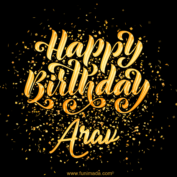 Happy Birthday Card for Arav - Download GIF and Send for Free