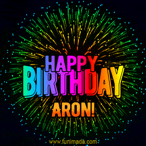 New Bursting with Colors Happy Birthday Aron GIF and Video with Music